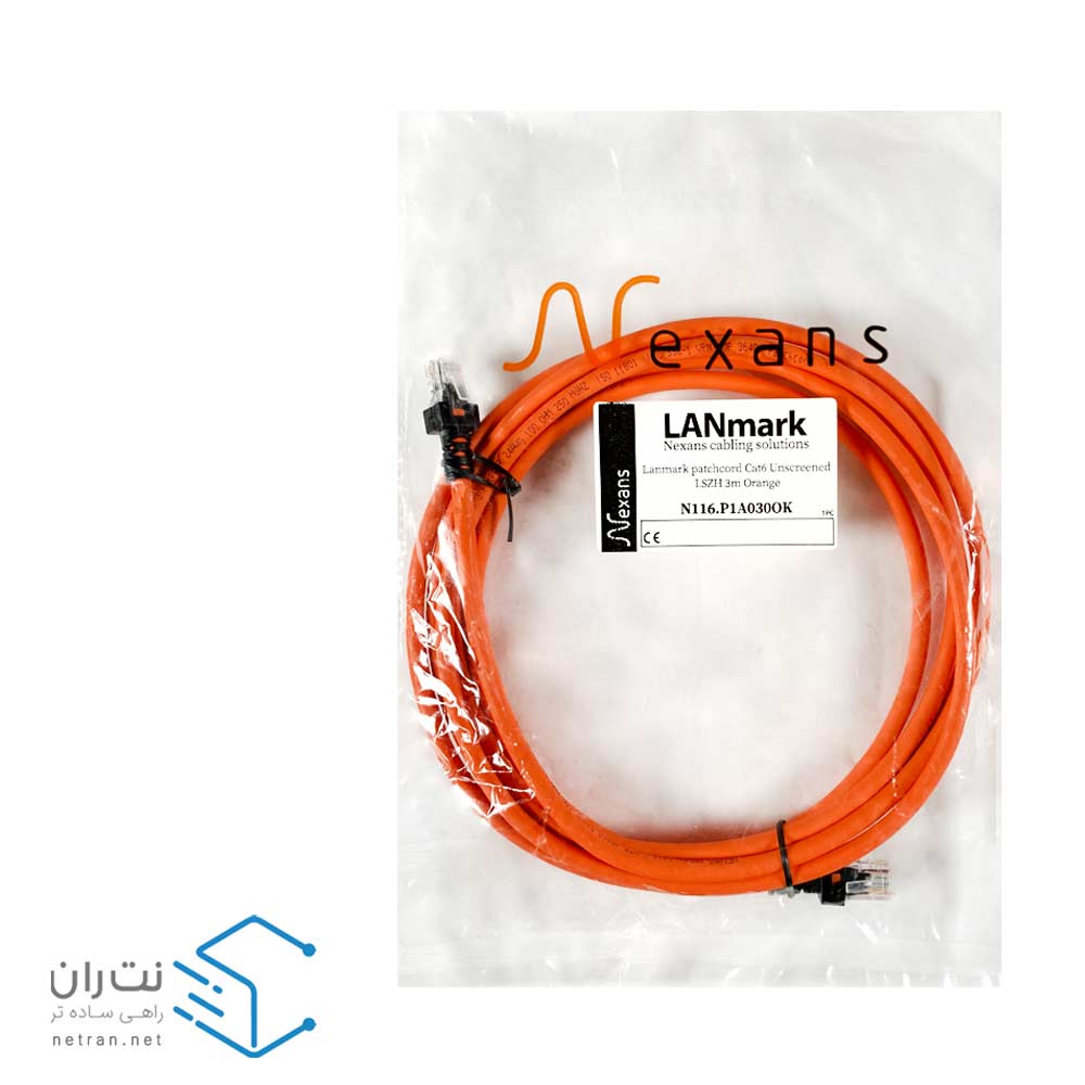 پچ کورد نگزنس (کابل لن) Cat6 UTP روکش LSZH نارنجی 3 متری-2